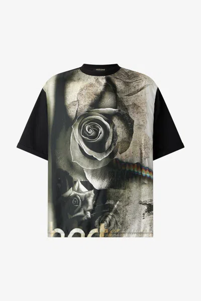 ROBERTO CAVALLI T-SHIRT MIT PRINT ROSE