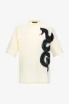 Roberto Cavalli Snake-print T-shirt In Ivory