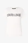 ROBERTO CAVALLI T-SHIRT MIT LOGO IM USED-LOOK