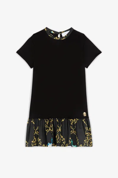 Roberto Cavalli Baroque-print Dress In Black