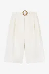 Roberto Cavalli Tailored Bermuda Shorts With Belt In White