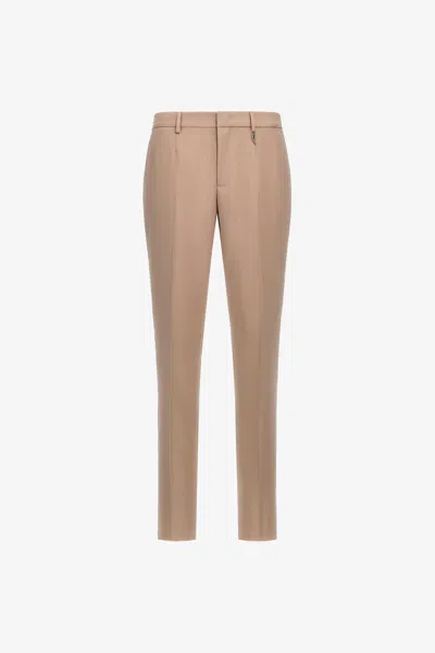 Roberto Cavalli Tailored Pants With Fang In Light Brown