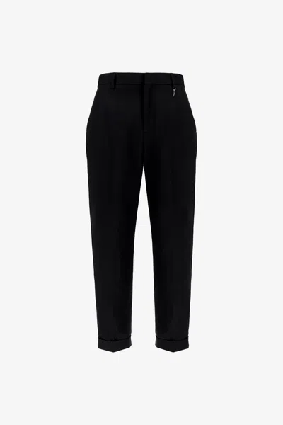 Roberto Cavalli Tailored Slim Pants With Fang In Black