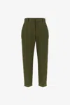 Roberto Cavalli Tailored Slim Pants With Fang In Dark Green