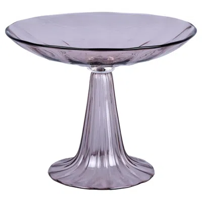 Pre-owned Roberto Cavalli Tall Signed  Amethyst Murano Glass Tazza In Purple