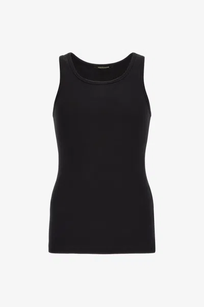 Roberto Cavalli Tank Top With Logo In Black