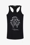 Roberto Cavalli Tank Top With Monogram Rc In Black