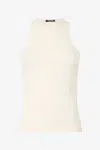 Roberto Cavalli Tank Top With Perforated Zebra Pattern In Ivory