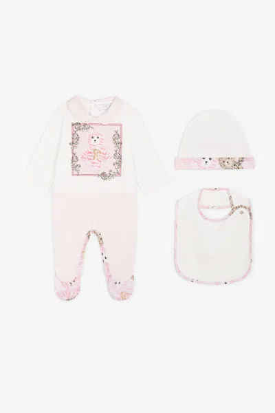 Roberto Cavalli Teddy Bear-print Cotton Babygrow Set In Pink