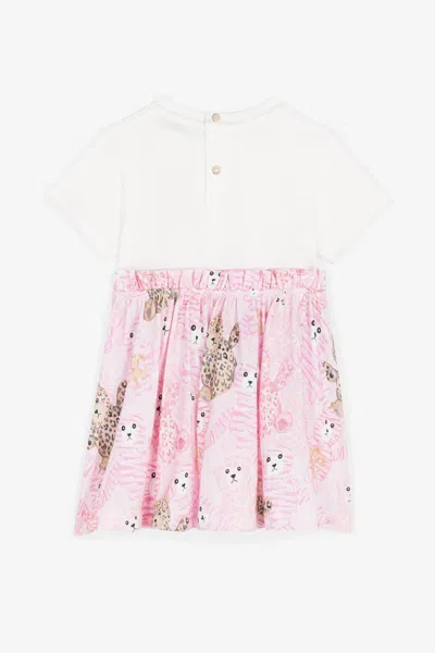 Roberto Cavalli Kids' Teddy Bear-print Cotton Dress In Pink