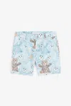 Roberto Cavalli Teddy Bear-print Cotton Shorts In Light Blue