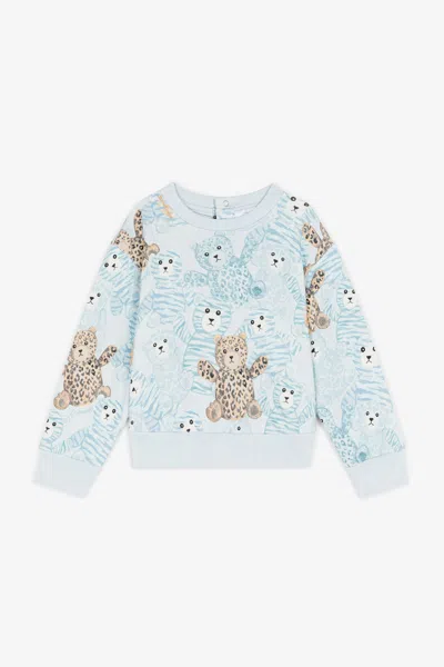 Roberto Cavalli Teddy Bear-print Cotton Sweatshirt In Light Blue