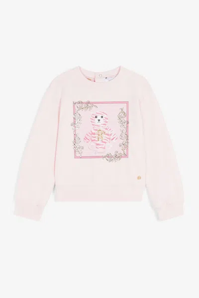 Roberto Cavalli Kids' Teddy Bear-print Cotton Sweatshirt In Pink