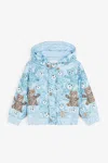 Roberto Cavalli Teddy Bear-print Padded Coat In Light Blue