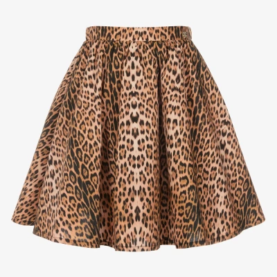 Roberto Cavalli Teen Girls Beige Leopard Print Skirt