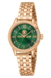 Roberto Cavalli Textured Crystal Bracelet Watch, 30mm In Rose Gold