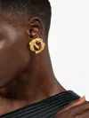 Roberto Cavalli Golden Clip-on Earrings With Ruby Stone In Gold