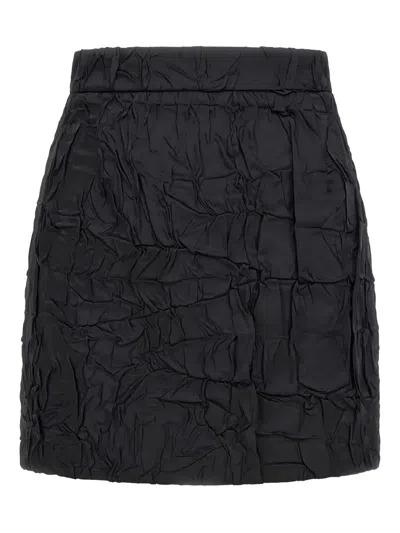 Roberto Cavalli Textured Mini Skirt In Black
