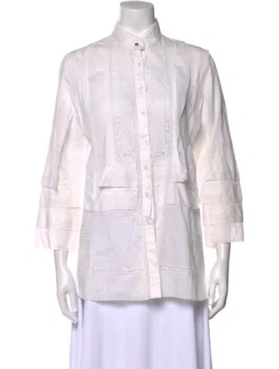 Pre-owned Roberto Cavalli Three-quarter Sleeve Blouse In Neutral