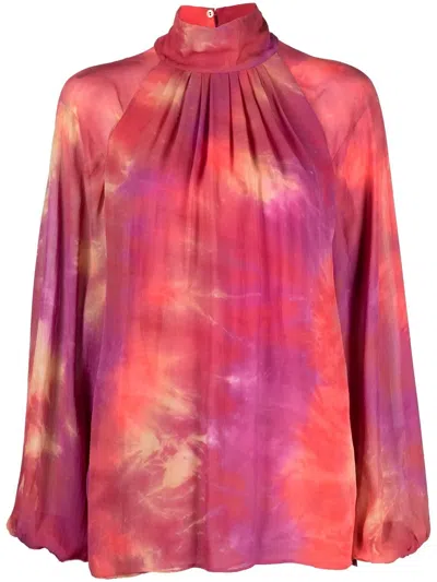 Roberto Cavalli Bluse Mit Batikmuster In Pink