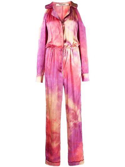 ROBERTO CAVALLI TIE-DYE DRAWSTRING JUMPSUIT