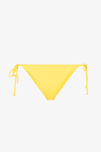 Roberto Cavalli Tie-fastening Bikini Bottoms In Yellow