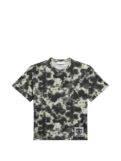 Roberto Cavalli Kids' Tie-dye Logo-patch T-shirt In Black