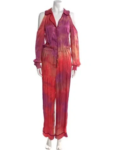 Pre-owned Roberto Cavalli Tie-dye Print Jumpsuit W/ Tags In Pink
