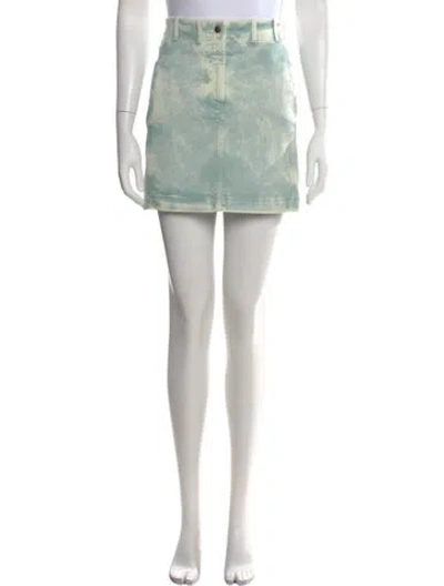 Pre-owned Roberto Cavalli Tie-dye Print Mini Skirt In Green