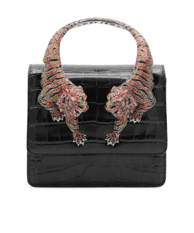 ROBERTO CAVALLI TIGER-EMBELLISHED SHOULDER BAG