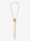 Roberto Cavalli Necklace With Nappa Pendants And Tiger Head In Gold