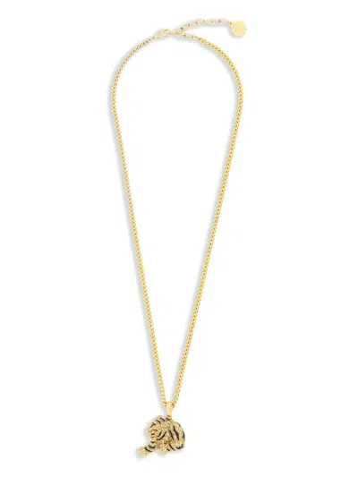 Roberto Cavalli Tiger-pendant Necklace In Gold