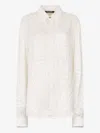 Roberto Cavalli Long Shirt With Tiger Skin Print In White