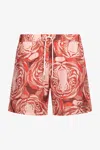 Roberto Cavalli Tiger Print Swim Trunks In Pink