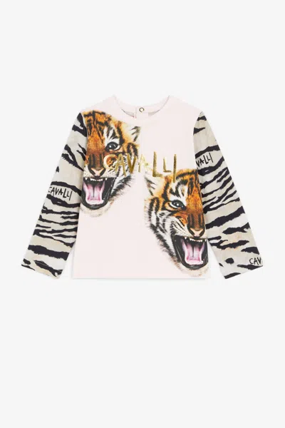 Roberto Cavalli Tiger-print T-shirt In Pink