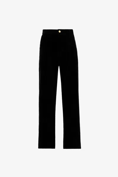 Roberto Cavalli Tiger Tooth Corduroy Trousers In Black