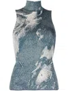 Roberto Cavalli Patterned-jacquard Glitter Top In 04986
