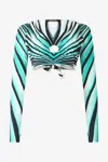 Roberto Cavalli Ray Of Sea Print Crop Top