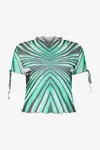 Roberto Cavalli Ray Of Sea Print Cropped T-shirt