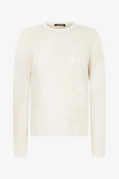 Roberto Cavalli Top With Python Motif In Ivory