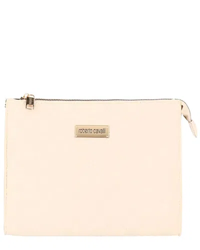 Roberto Cavalli Top Zip Cosmetic Bag In White