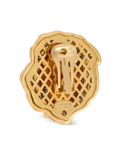 Roberto Cavalli Topaz-stone Clip-on Earrings In Gold