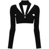 Roberto Cavalli Long-sleeve Cropped Top In Black
