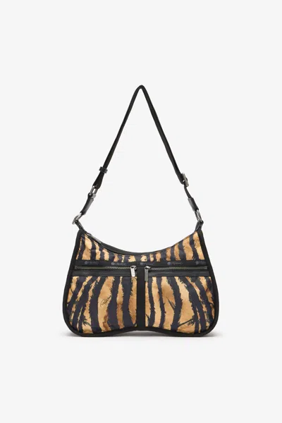 Roberto Cavalli Torino Bag In Light Brown/black
