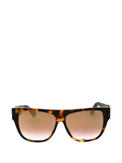 Roberto Cavalli Tortoiseshell-effect Geometric-frame Sunglasses In Brown