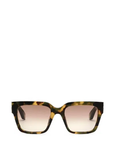 Roberto Cavalli Tortoiseshell-effect Logo-plaque Sunglasses In Brown