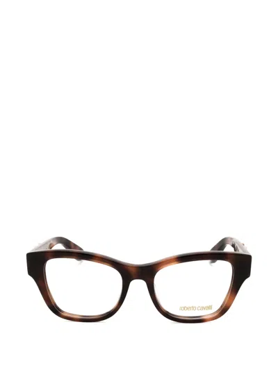 Roberto Cavalli Tortoiseshell-effect Square-frame Glasses In Brown