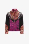 Roberto Cavalli Mix-print Track Jacket In Multi