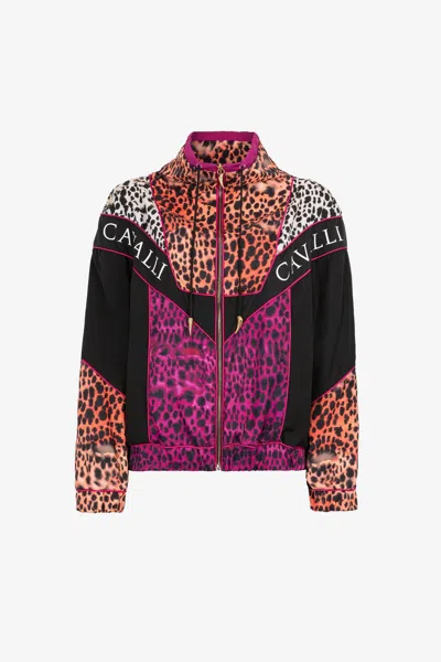 Roberto Cavalli Mix-print Track Jacket In Multi