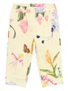Roberto Cavalli Tropical-print Cuffed Trousers In Yellow